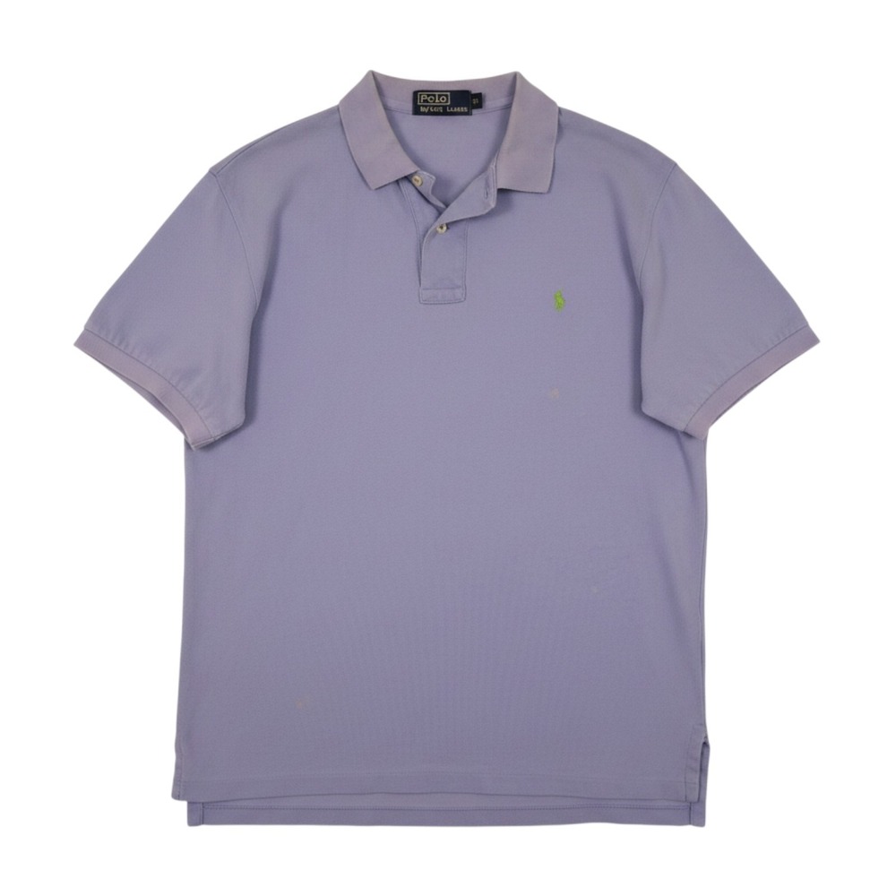 Vintage Polo Ralph Lauren Polo Shirt Mens Medium Blue Bleached Grunge Preppy USA